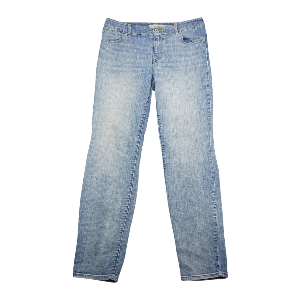 Chicos Platinum Denim Women Jeans Size 0.5 Light Wash‎ Straight Leg Casual 31X31